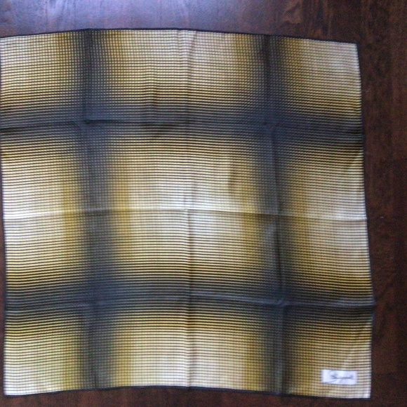 Vintage Elsa Schiaparelli Scarf Geometric Yellow & Black - Picture 4 of 6